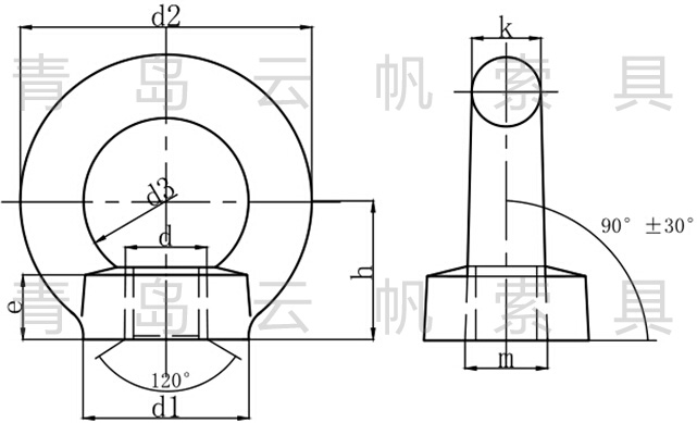 德式DIN582吊環(huán)螺母型號規(guī)格